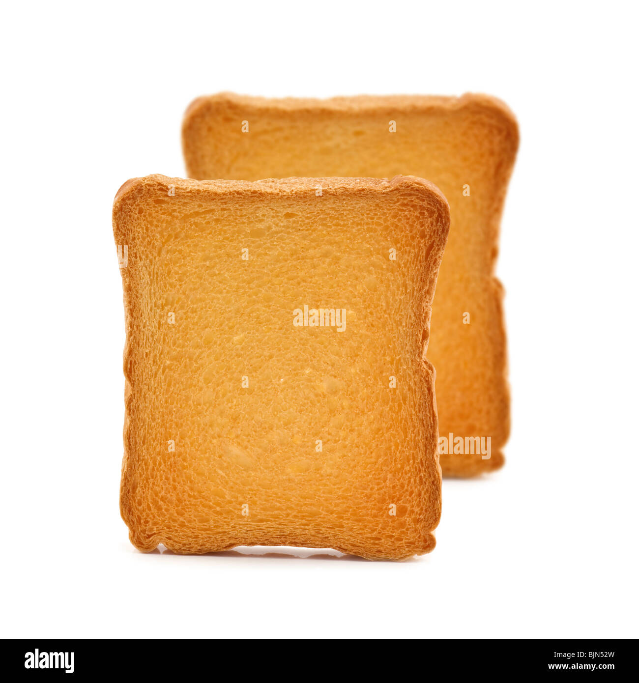 Toast fritti isolati su sfondo bianco Foto Stock