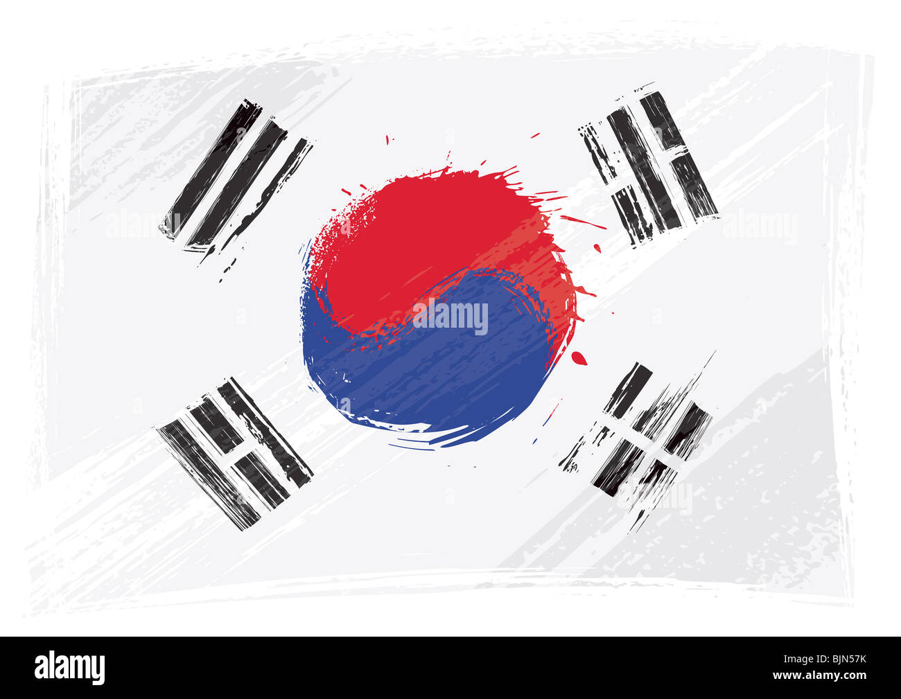 Grunge Corea del Sud bandiera Foto Stock
