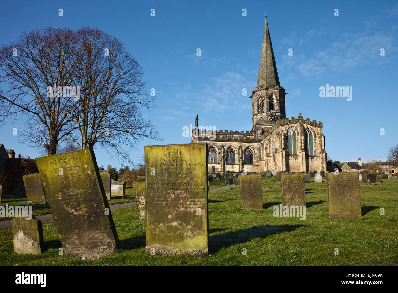 Chiesa Parrocchiale di tutti i santi, Bakewell, Derbyshire. Foto Stock