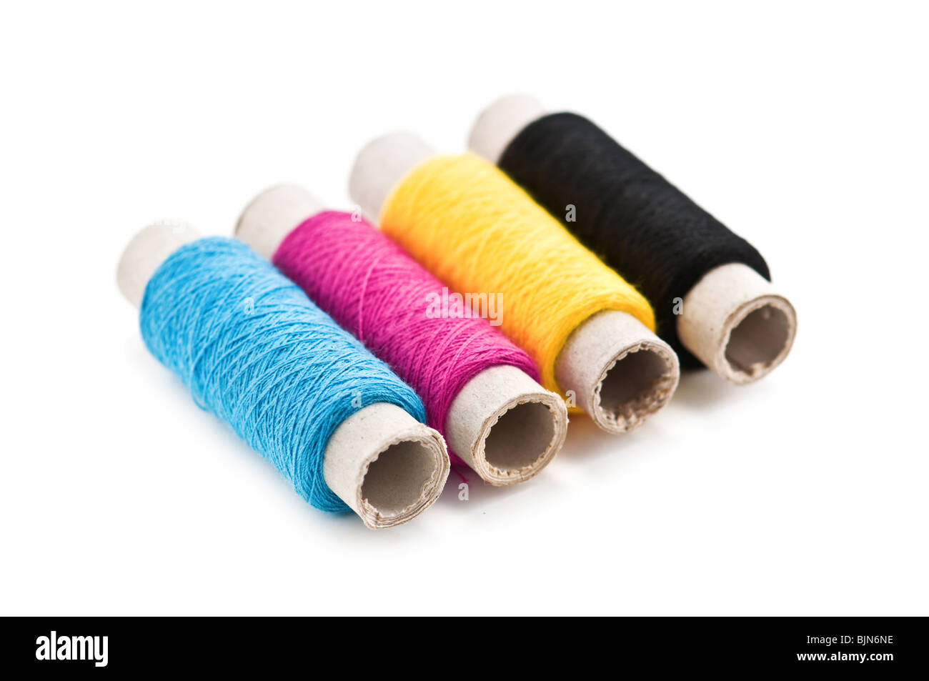 Il colore CMYK filo isolato su bianco Foto Stock