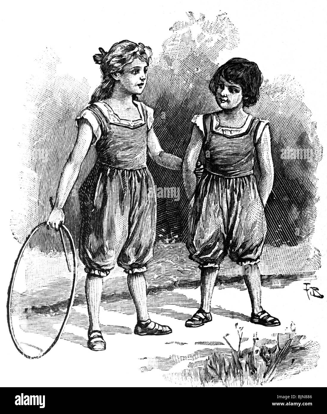 Persone, bambini, ragazze in riforma vittoriana del vestito, incisione del legno, circa 1910, Foto Stock