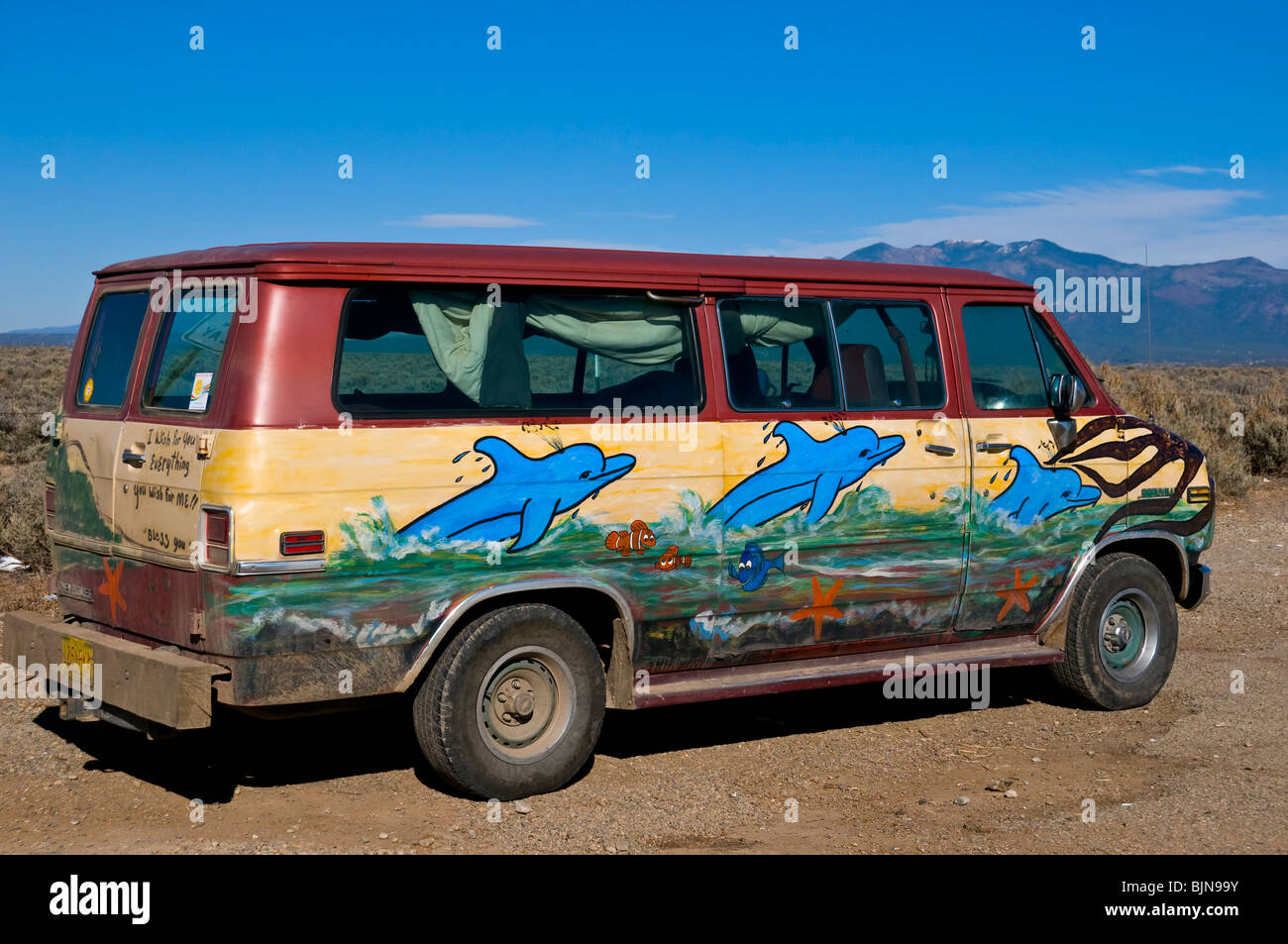 Bus Hippie New Mexico Foto Stock