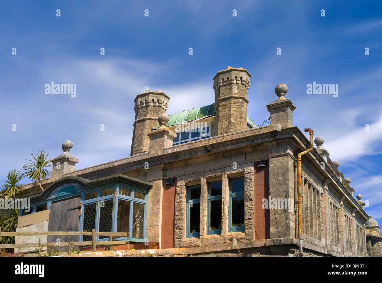 Vista & dal SOUTH WEST COAST PATH nel Dorset. durlston head country park vicino a Swanage Foto Stock