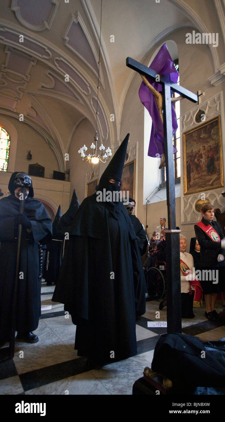 Arciconfraternita passione - Processione di Gerusalemme, il monastero francescano, Cracow Polonia Foto Stock