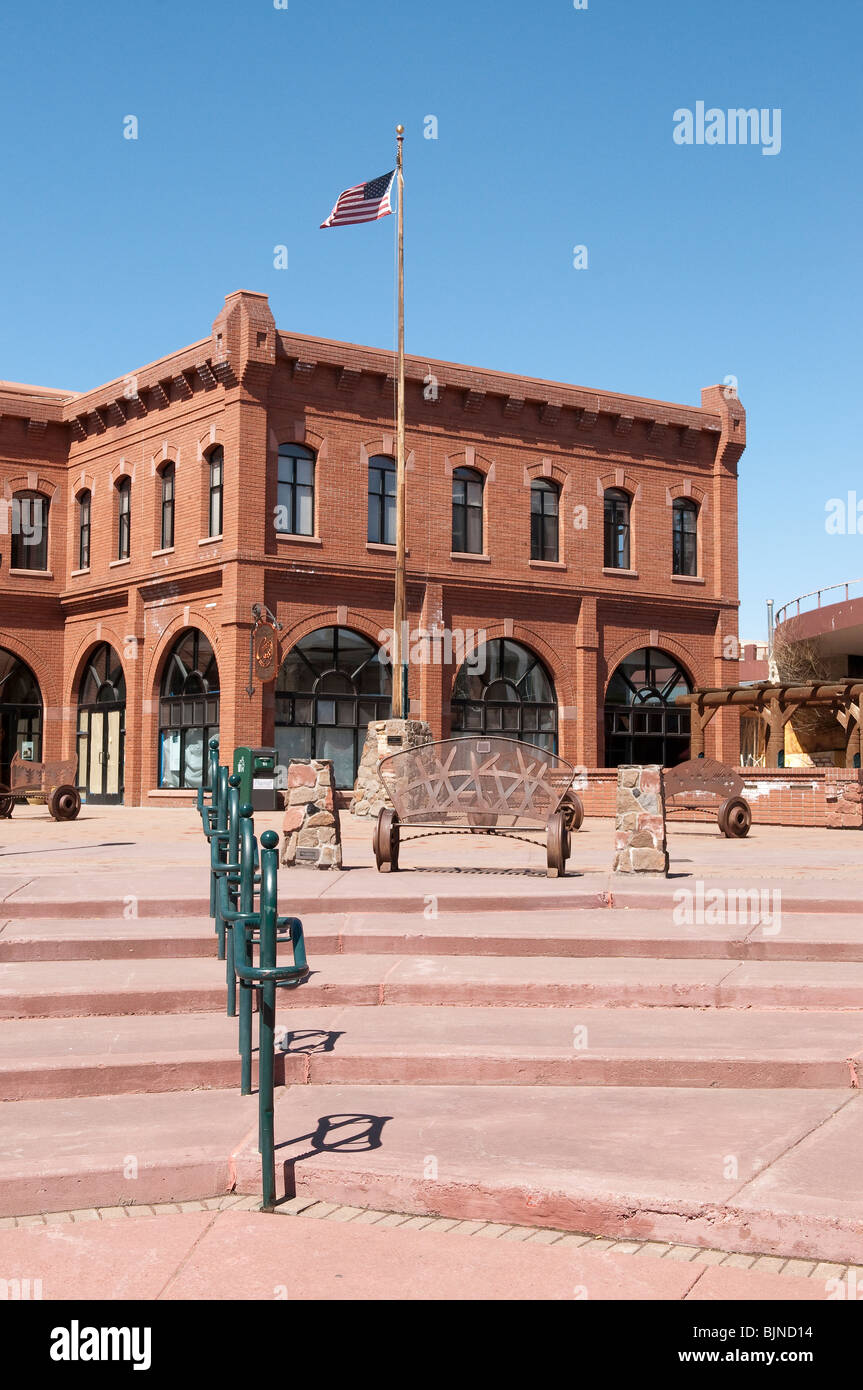 Heritage Square nel cuore del centro storico di Flagstaff, in Arizona. Foto Stock