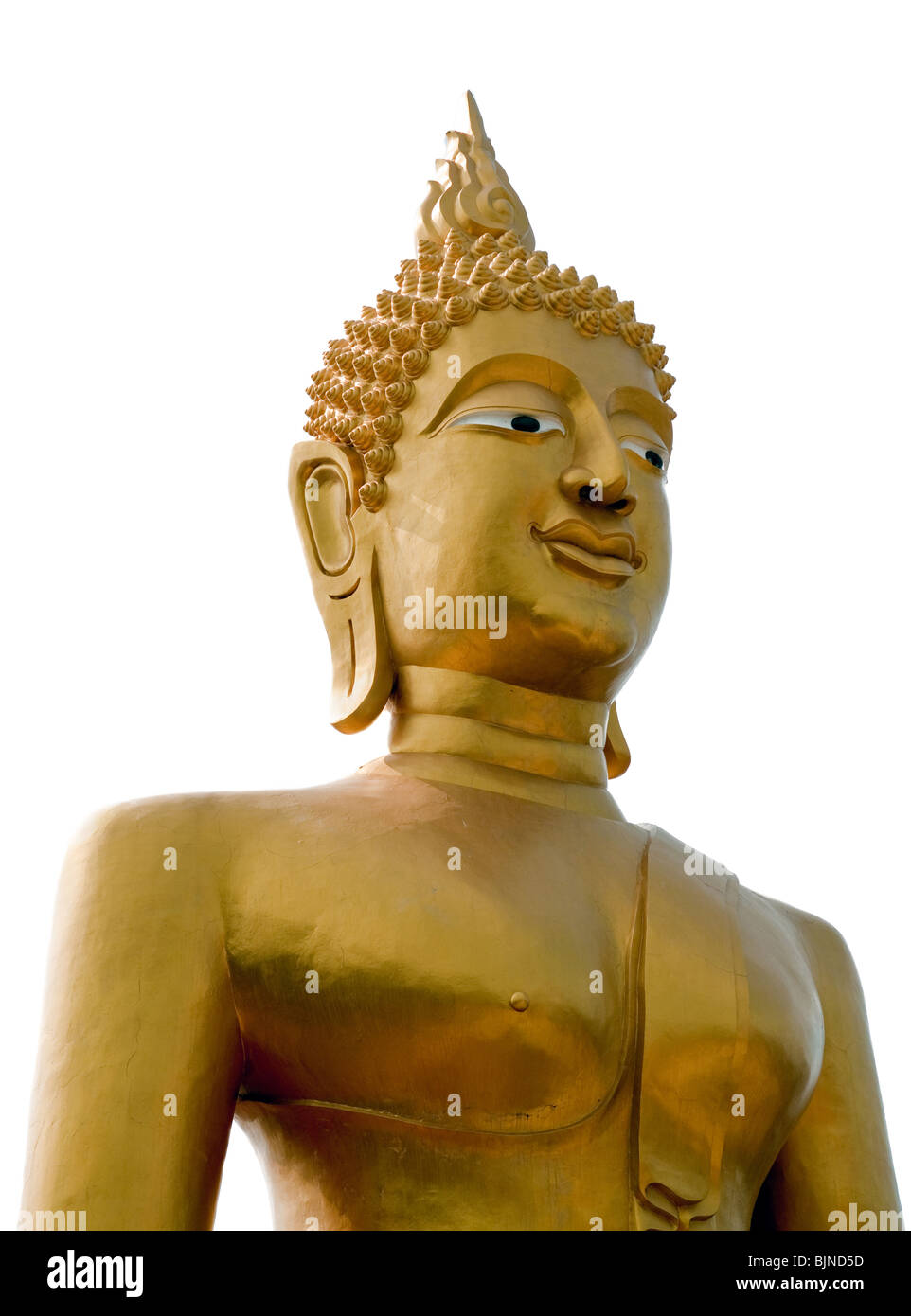 Statua di Buddha isolato su bianco Foto Stock