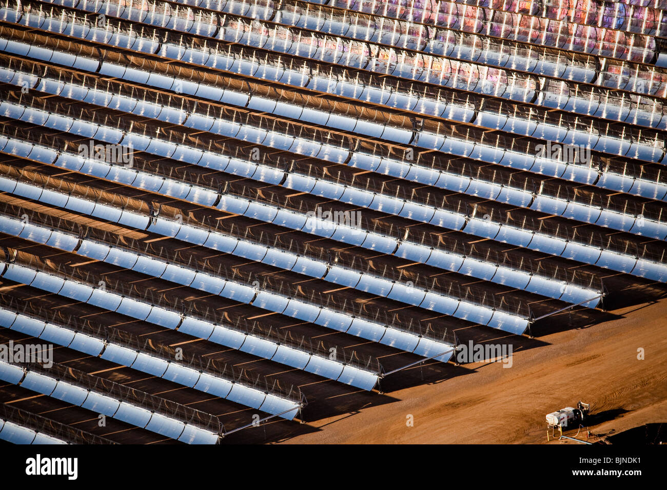 Vista aerea del Nevada Solar una stazione di generazione, il concentrato più grande centrale solare al mondo nella città di Boulder, NV. Foto Stock