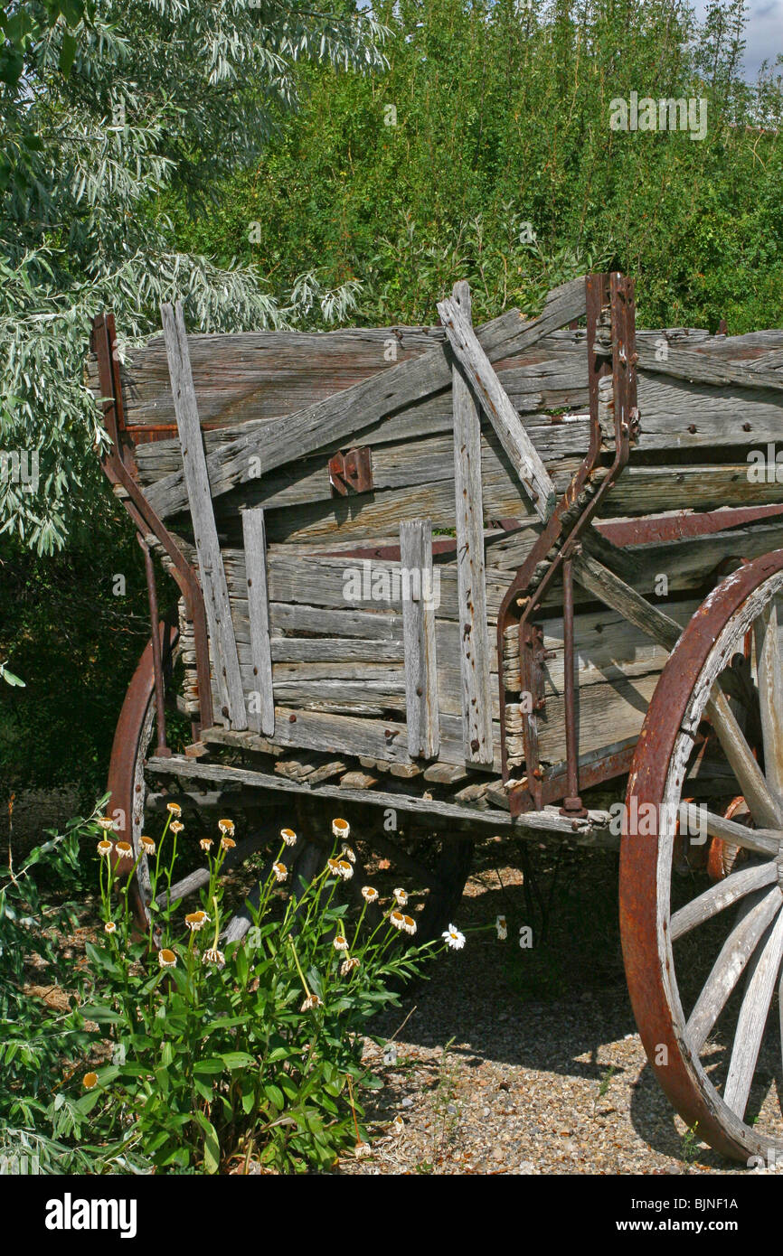 Antico carro del grano. Foto Stock