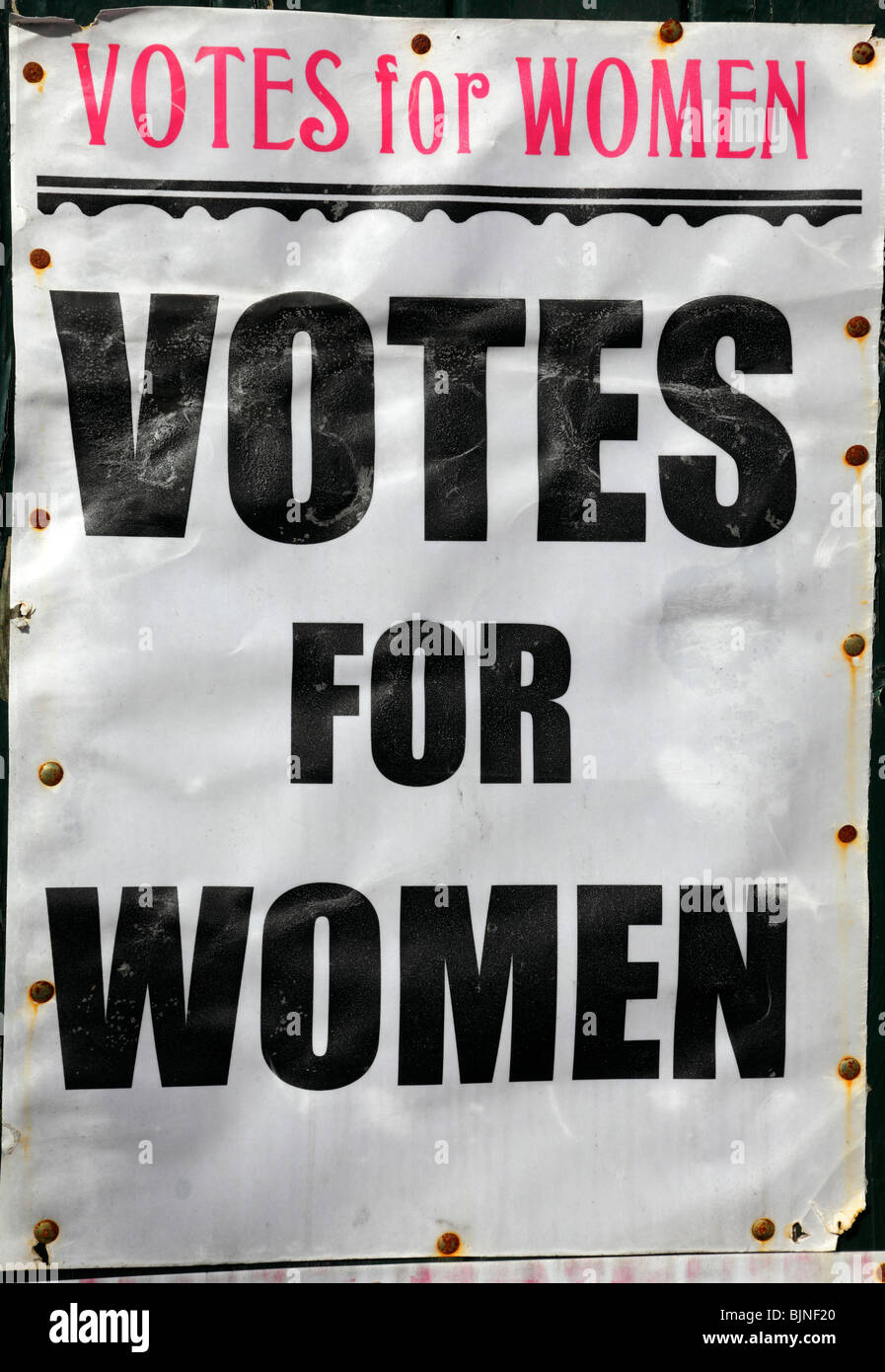 Vecchio voti per le donne poster Foto Stock