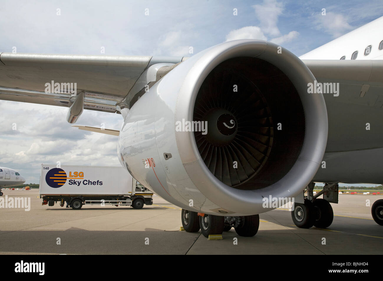 Il piano all'aeroporto di Duesseldorf, Germania Foto Stock