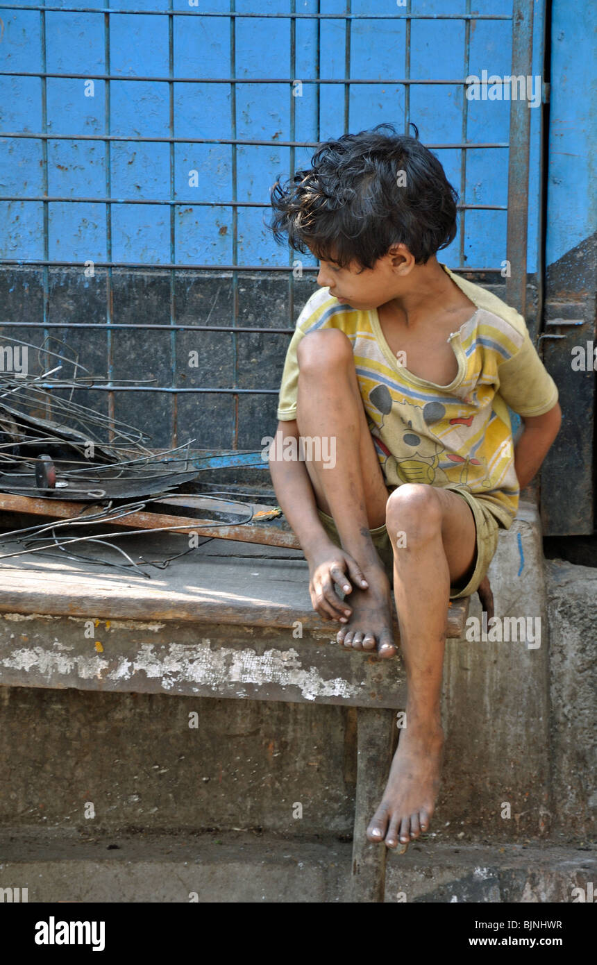 Bambino di strada da Kolkata (Calcutta) India Foto Stock