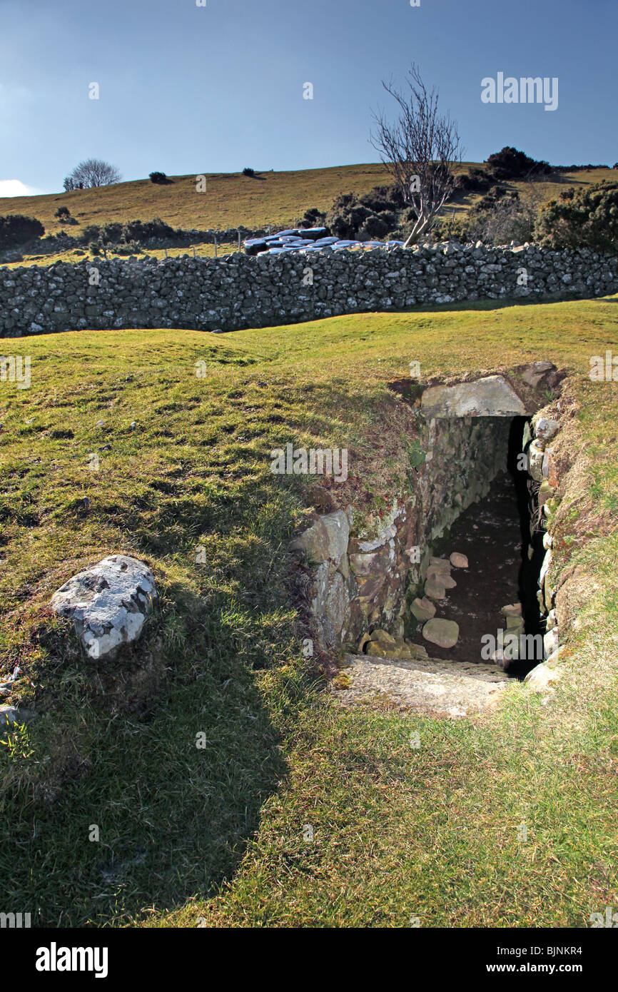 Drumena Cashel stone fort, Co Down. L'Irlanda del Nord. Foto Stock