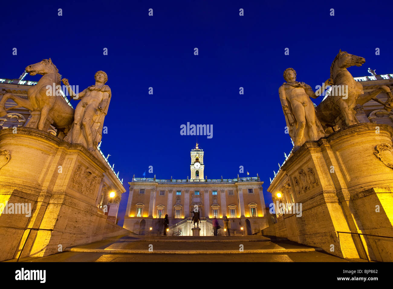 Roma, Piazza del Campidoglio (piazza Capitolina) Foto Stock