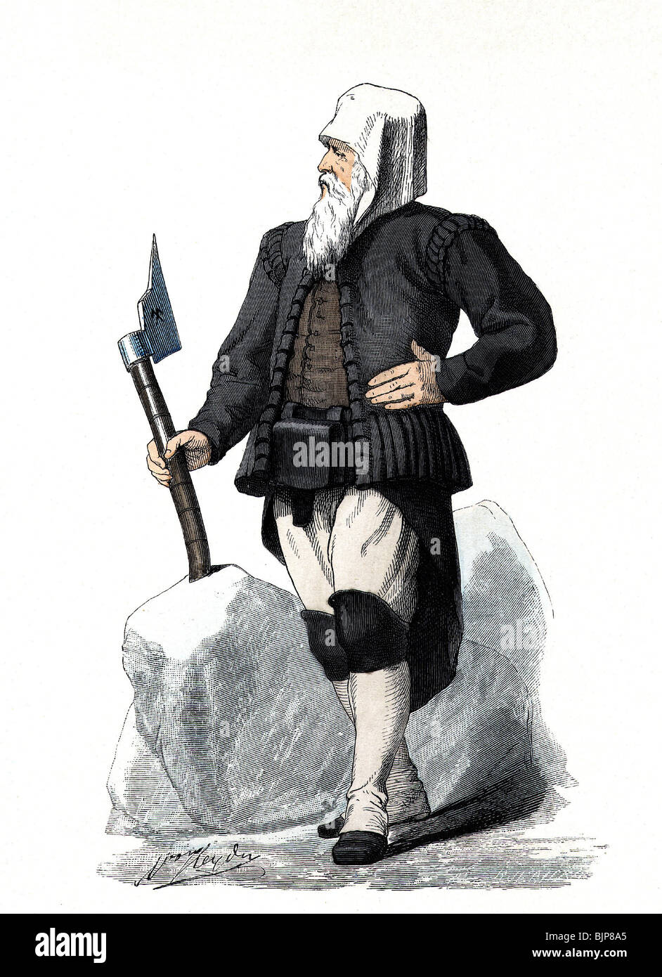 Miniere, minatori, minatore sassone, costume da circa 1600, Foto Stock