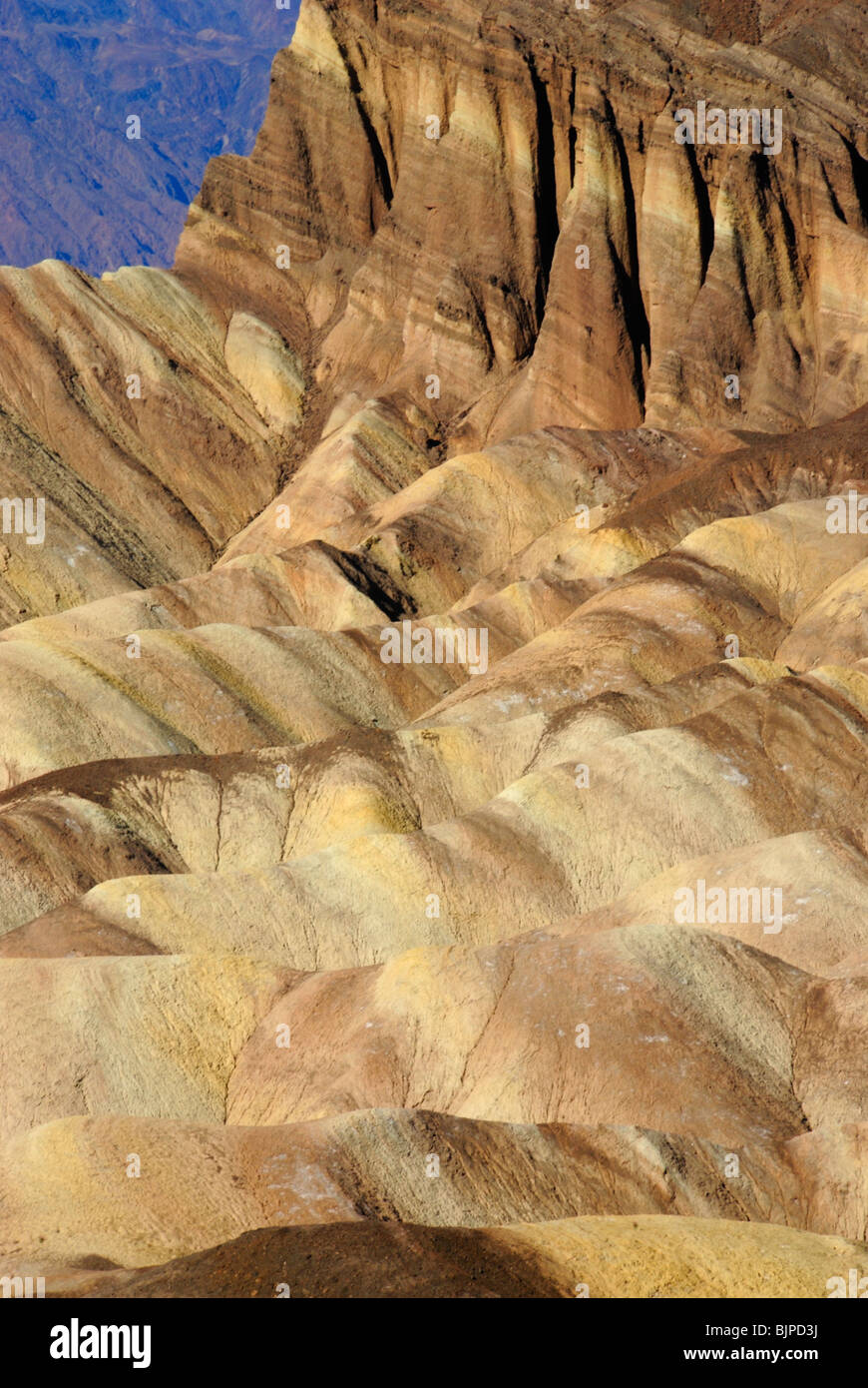 Vista panoramica di Zabriskie Point nella Valle della Morte, lo stato della California Foto Stock