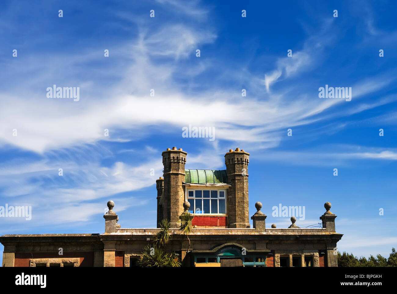 Vista & dal SOUTH WEST COAST PATH nel Dorset. durlston head country park vicino a Swanage Foto Stock