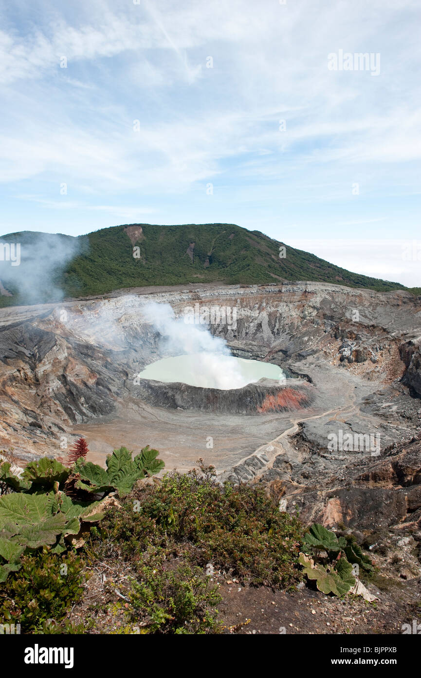 Cratere del vulcano Poás, Costa Rica Foto Stock