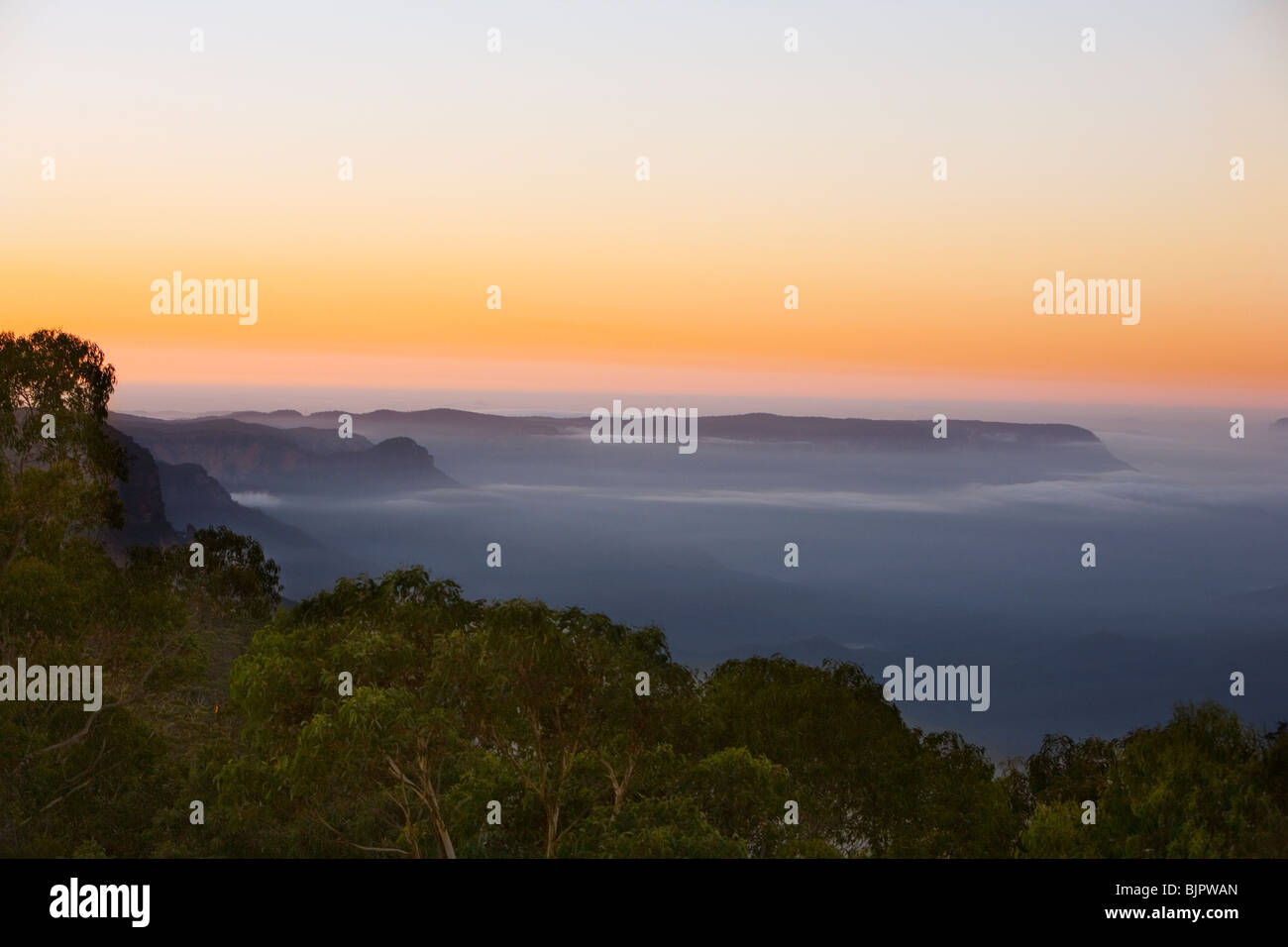 Blue Mountains all'alba Foto Stock