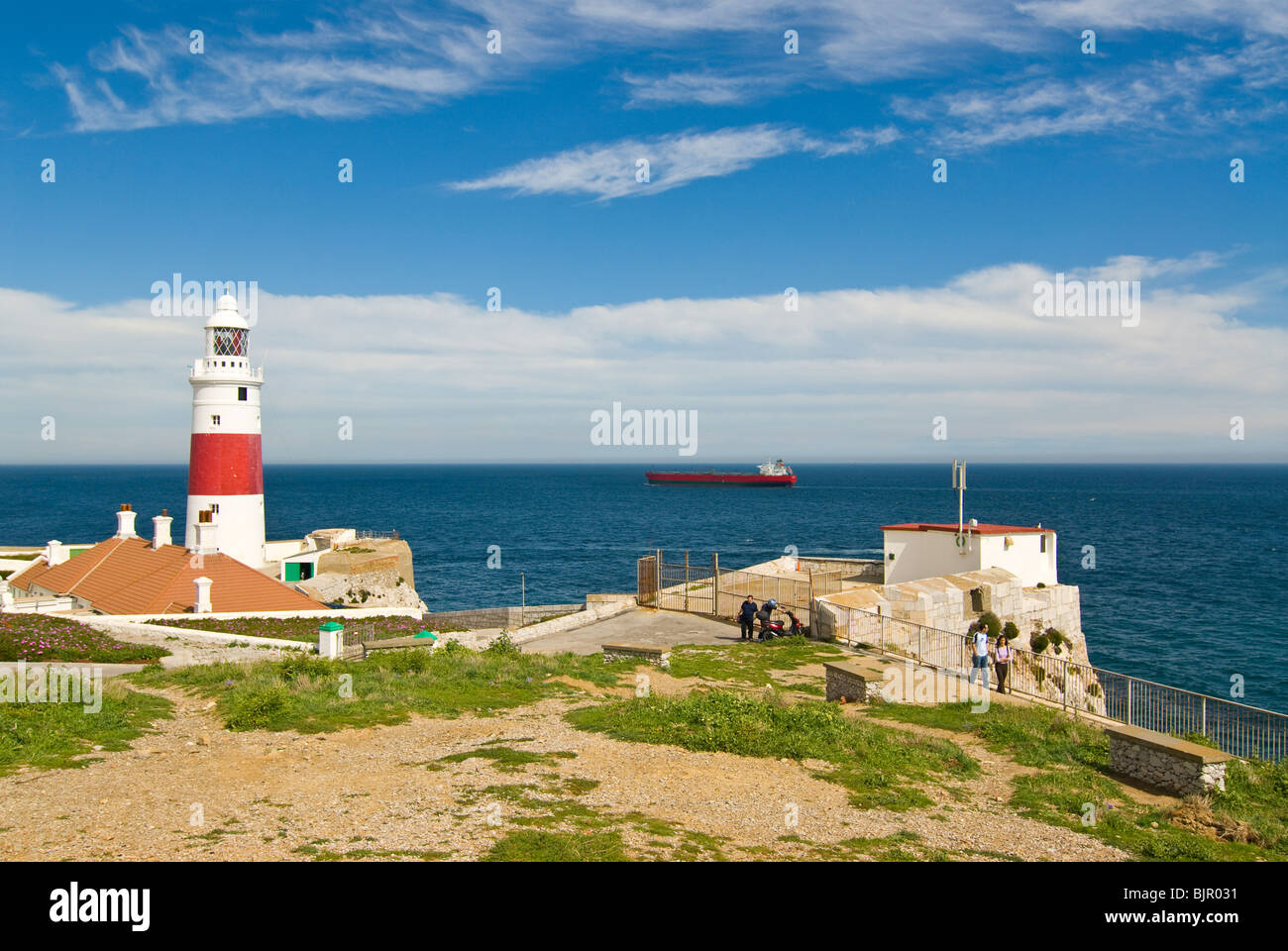 Europa Point lighthouse sulla punta meridionale di Gibilterra Foto Stock