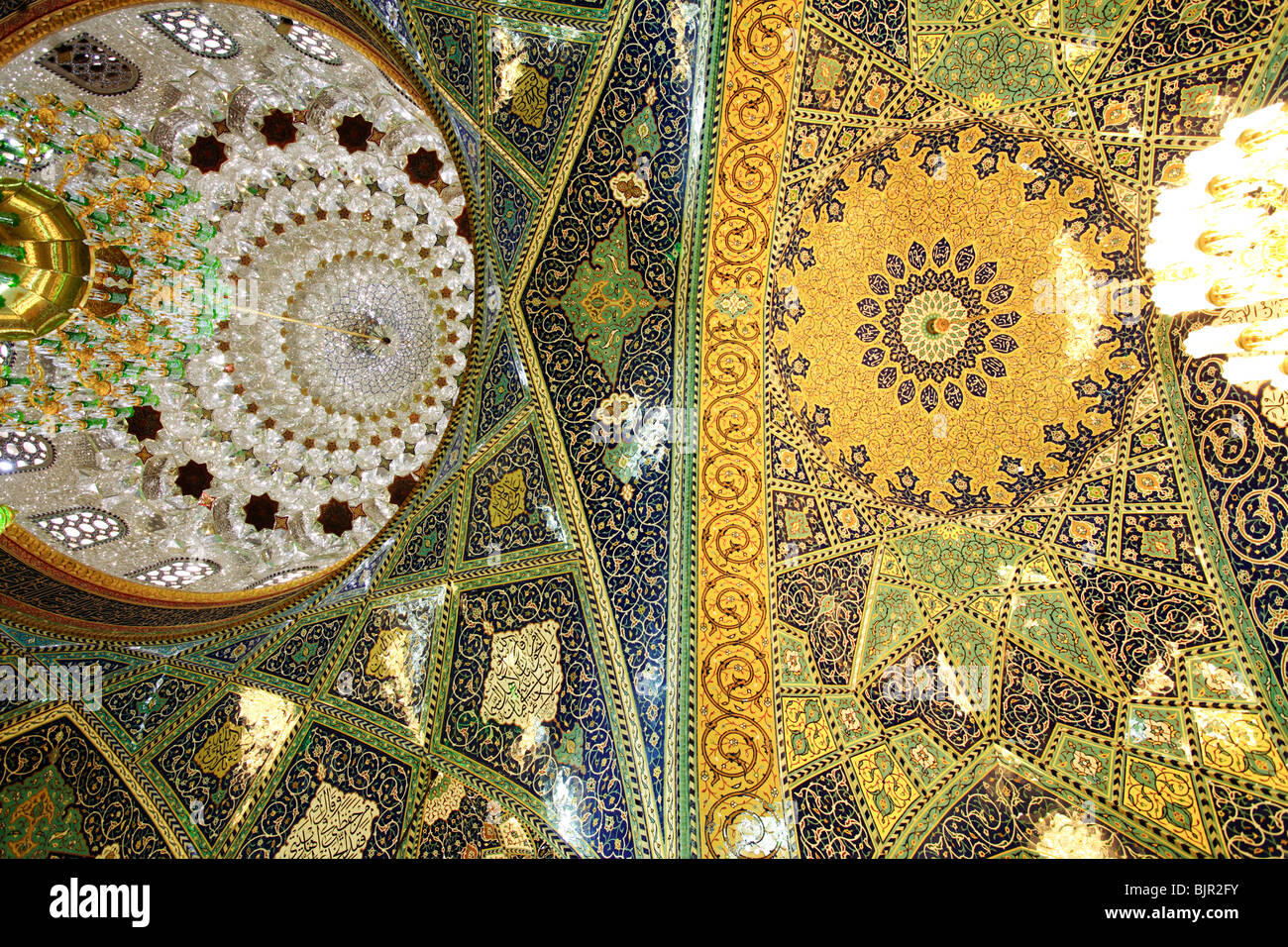 Tetto di Sayyida Ruqayya moschea iraniana, Damasco, Siria Foto Stock