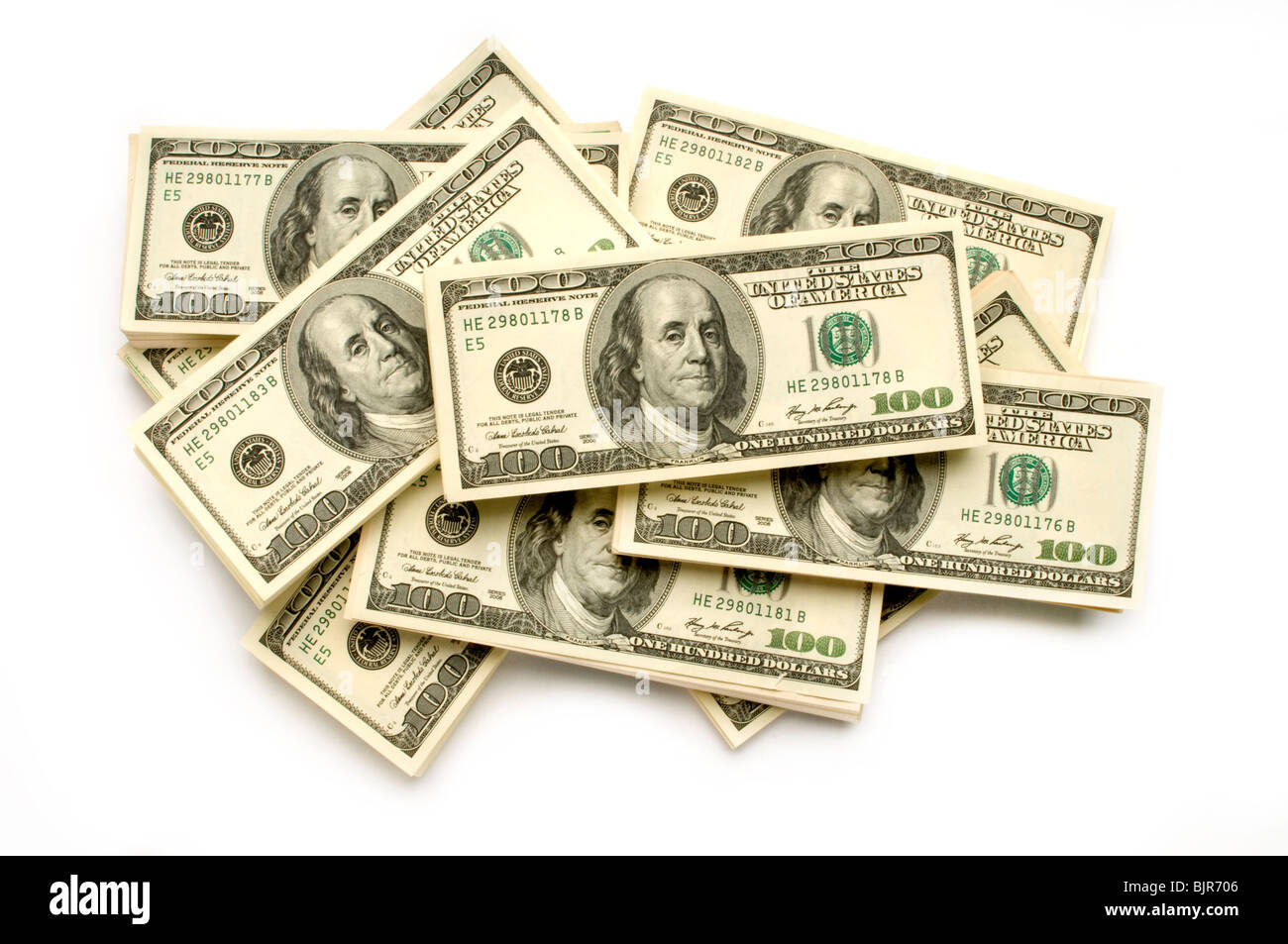 Pile d'America denaro Foto Stock