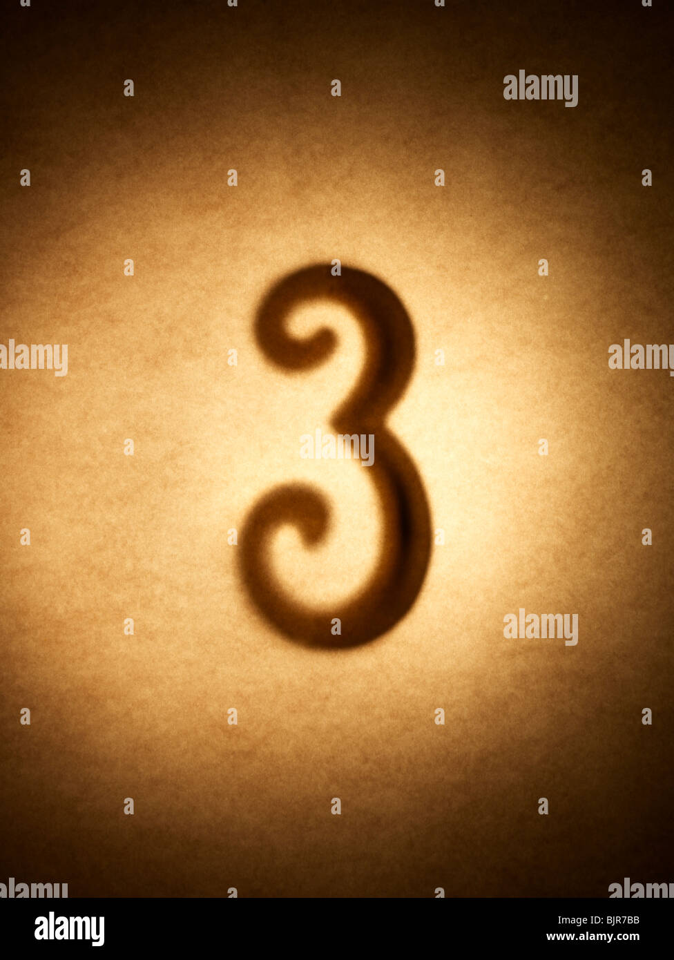 I numeri di numero tre 3 simbolo figura cifra Foto Stock