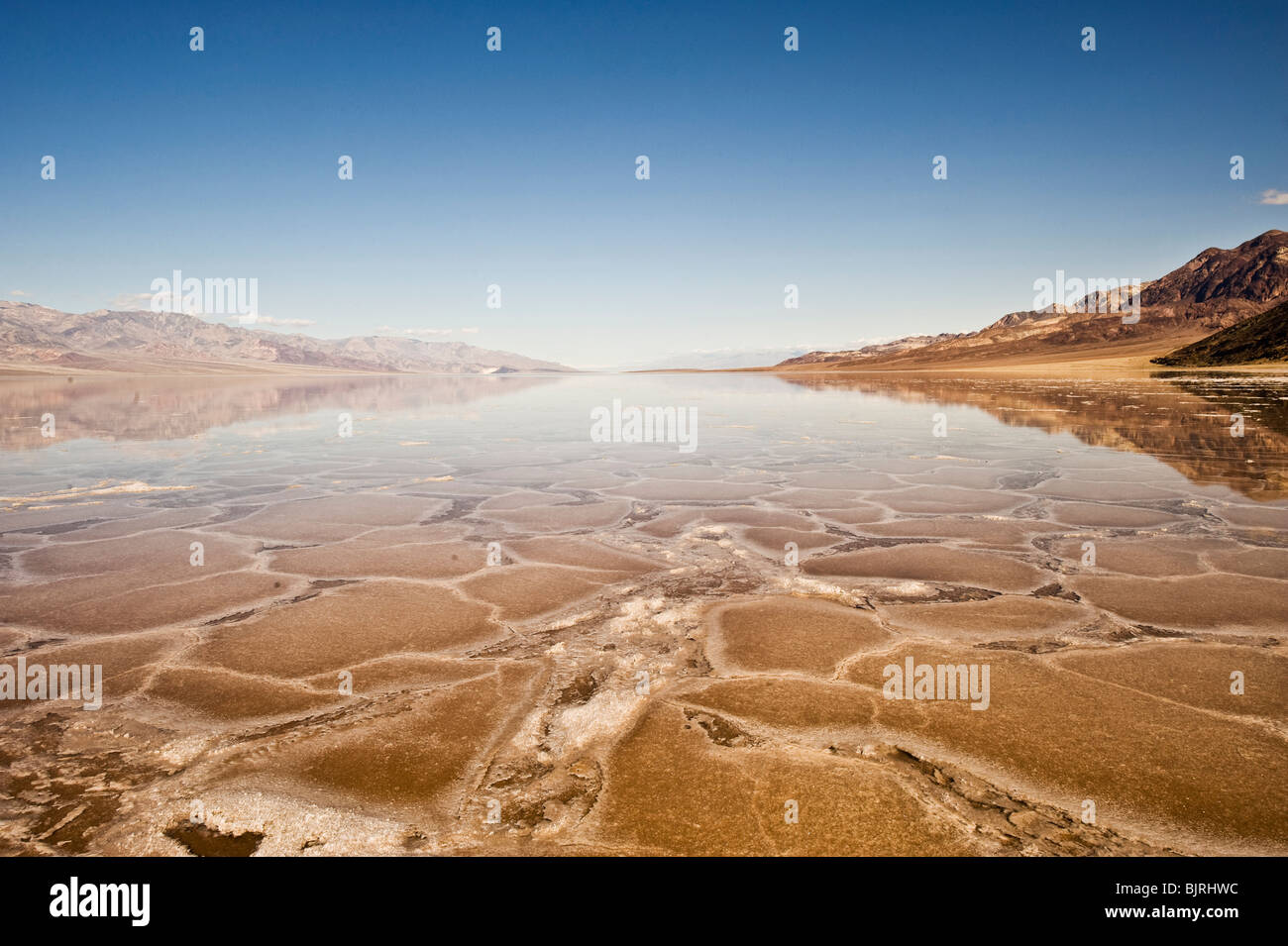 Badwater saline, Death Valley, California Foto Stock