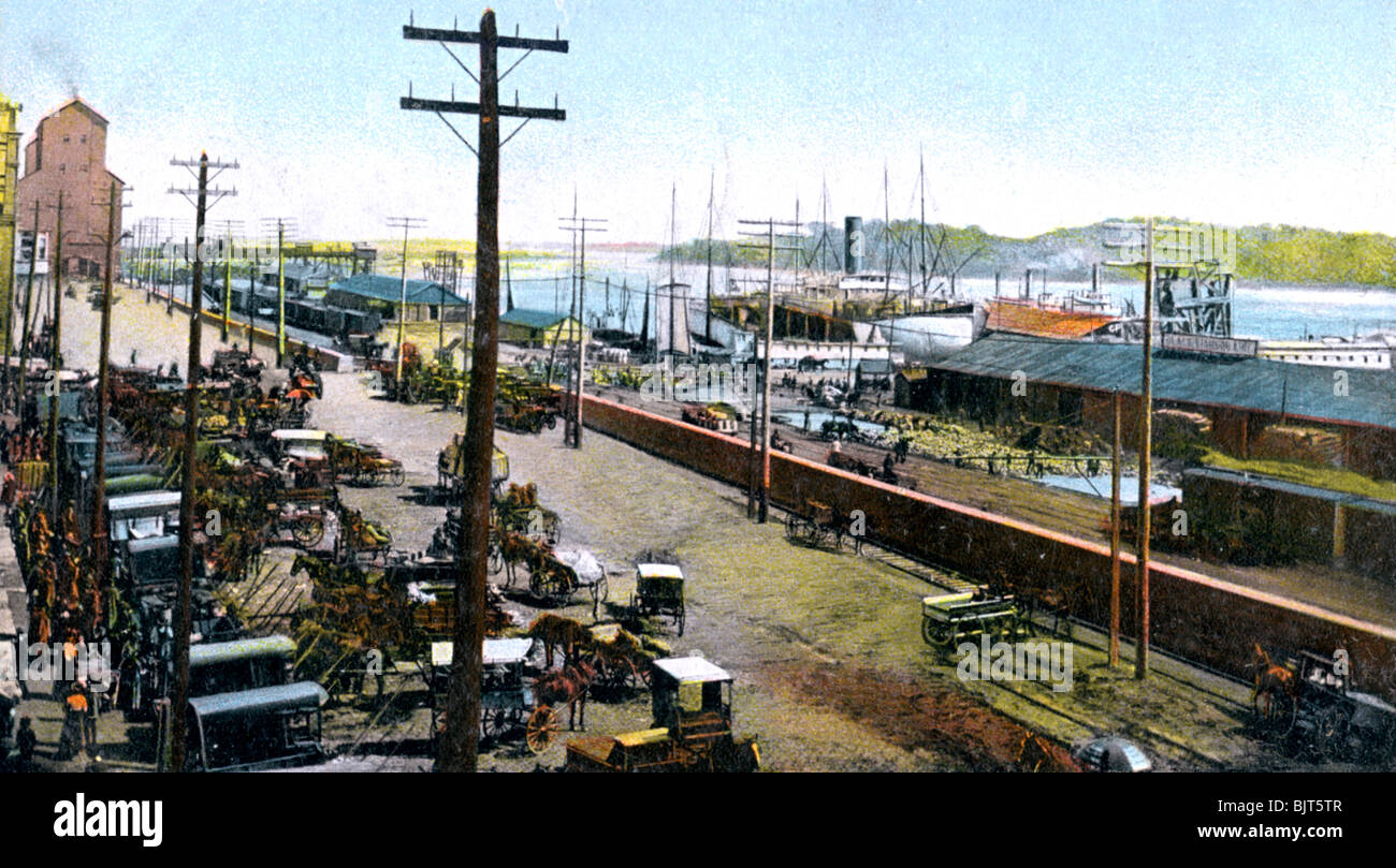 Porto di Montreal, Montreal, Canada, c1900s. Artista: sconosciuto Foto Stock