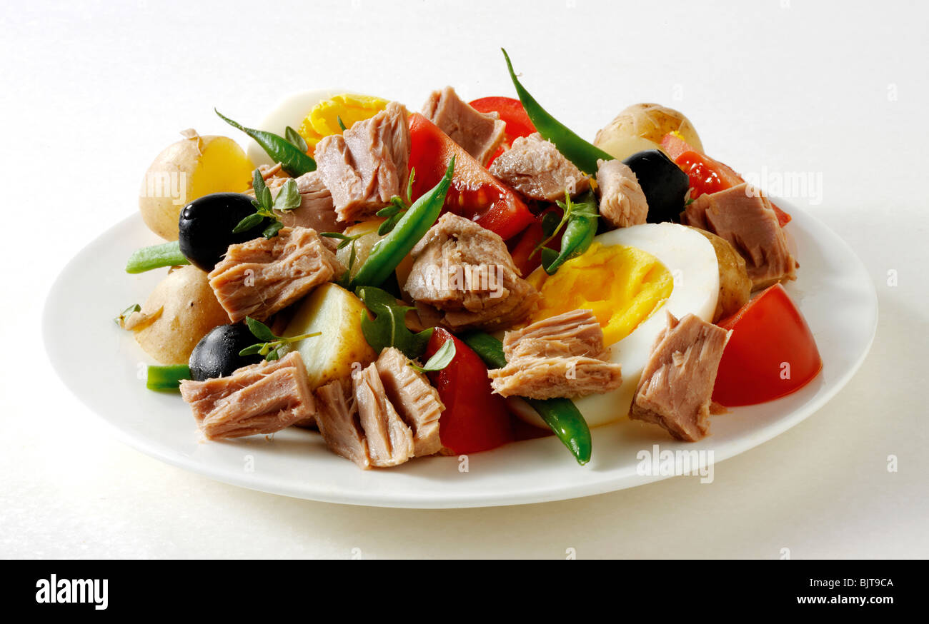 Insalata nizzarda insalata di tonno cibo foto Foto Stock