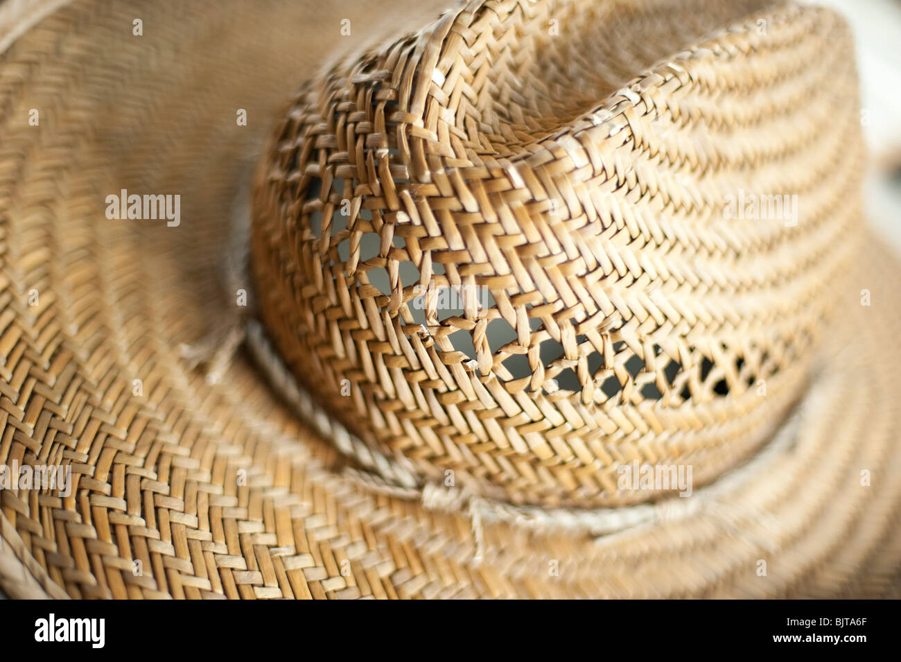 La paglia cappello da cowboy Foto Stock