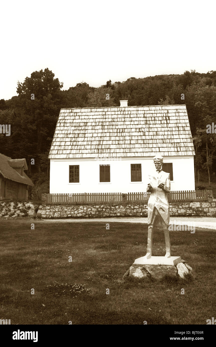 Nikola Tesla nascita house di Smiljan, Croazia Foto Stock