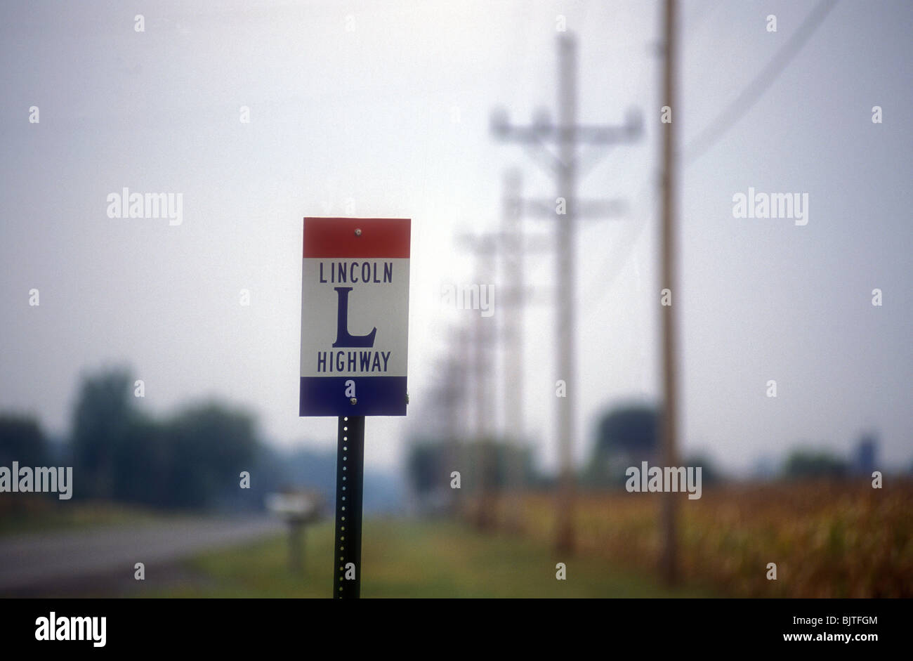 Lincoln Highway Road Sign Ohio USA Foto Stock