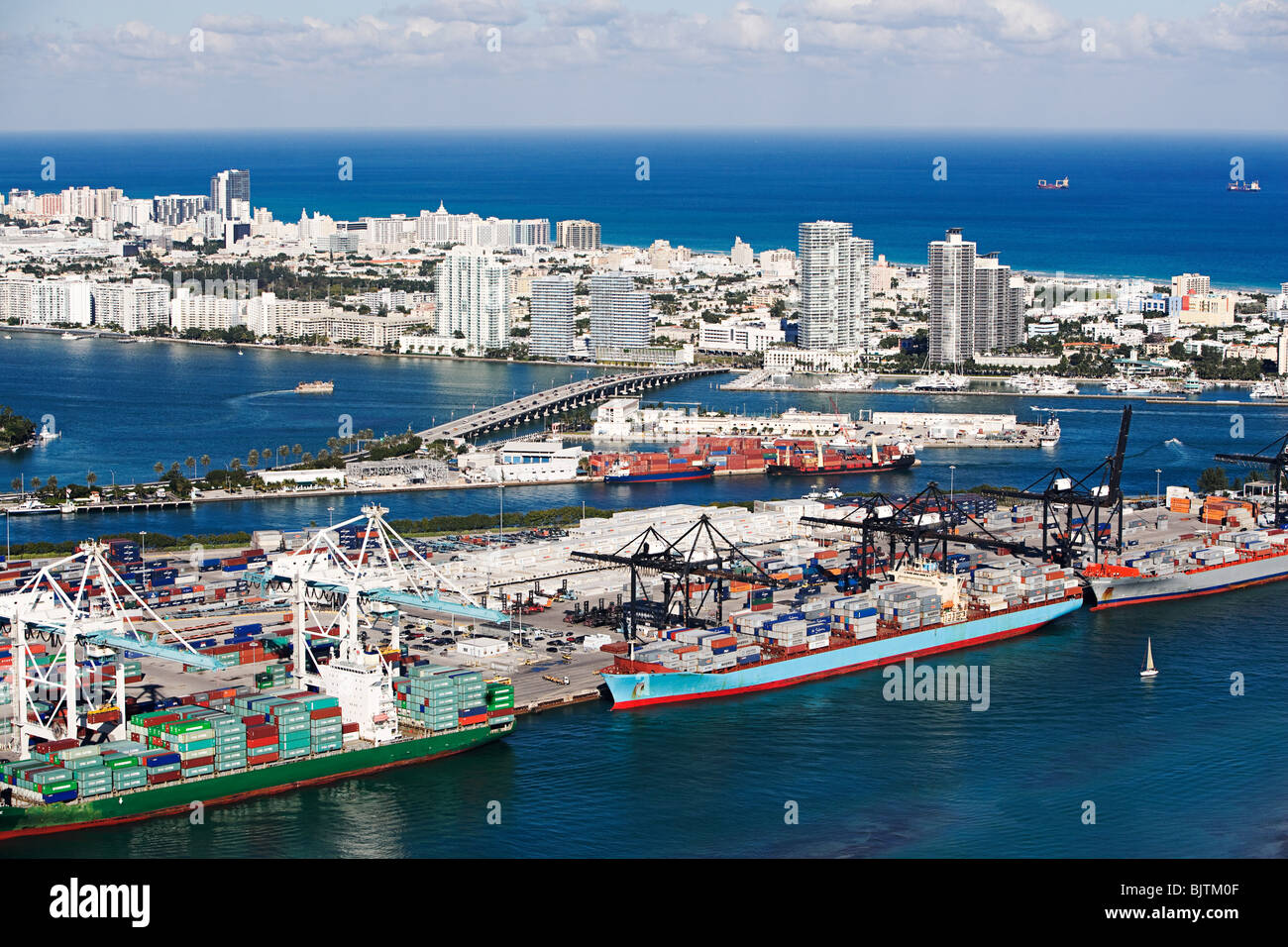 Porto di miami Foto Stock