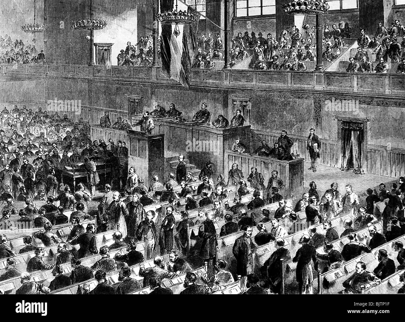 Politica, Germania, parlamento, prima assemblea del Reichstag, 21.3.1871, Foto Stock