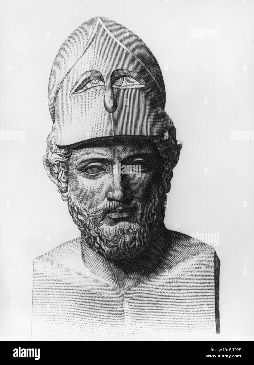 Pericle, circa 490 - 429 a.C., politico greco (Atene), ritratto, incisione in legno, 19th secolo, dopo l'antico busto di Phidias, Vaticano, Roma, Foto Stock