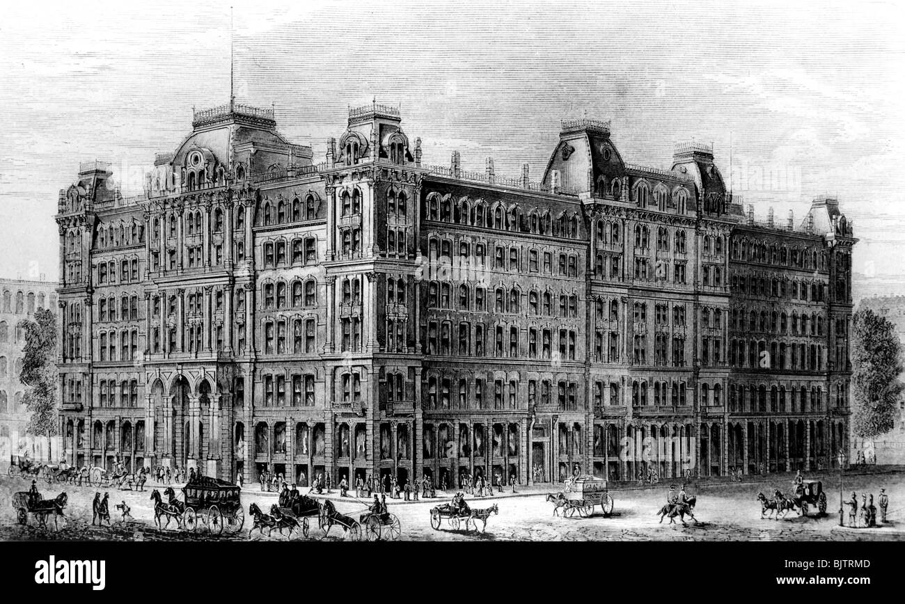 Geografia / viaggio, Stati Uniti d'America, Chicago, Grand Pacific Hotel, incisione del legno, circa 1875, Foto Stock
