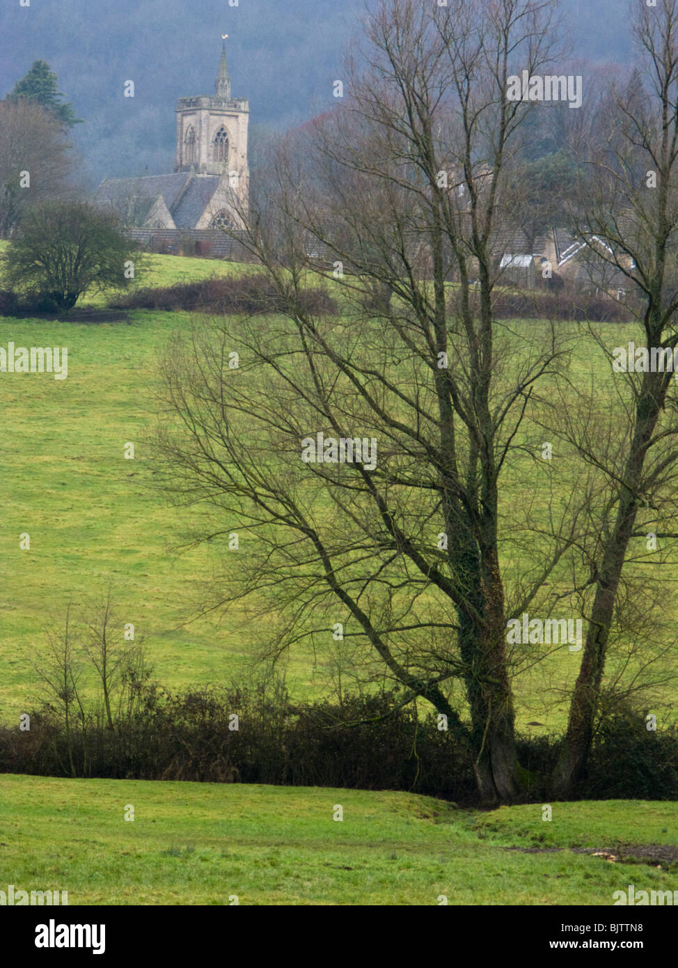 La chiesa di St Giles, Uley, Cotswolds, Gloucestershire, Regno Unito Foto Stock