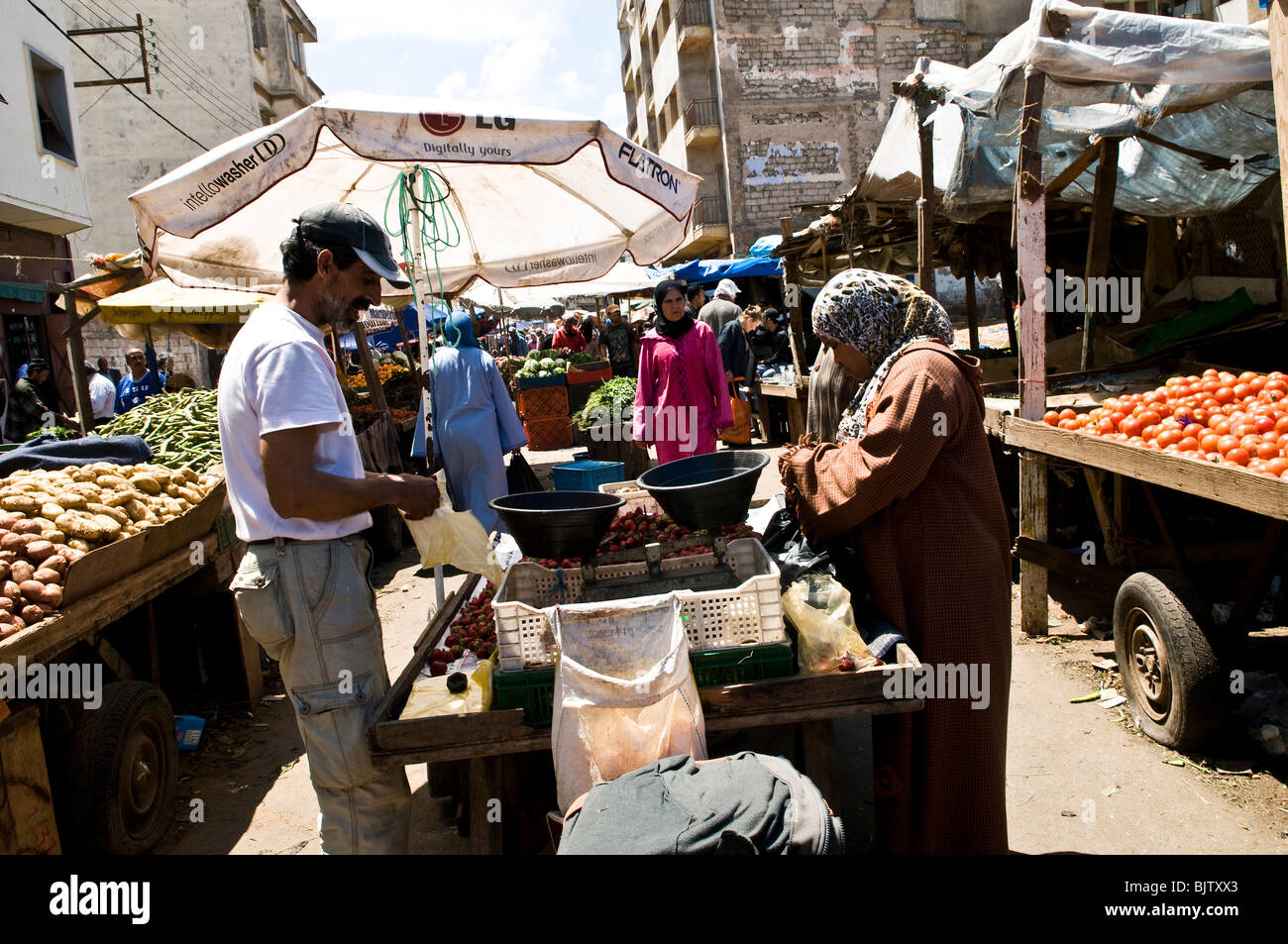 Scena di mercato in Casablanca, Marocco. Foto Stock