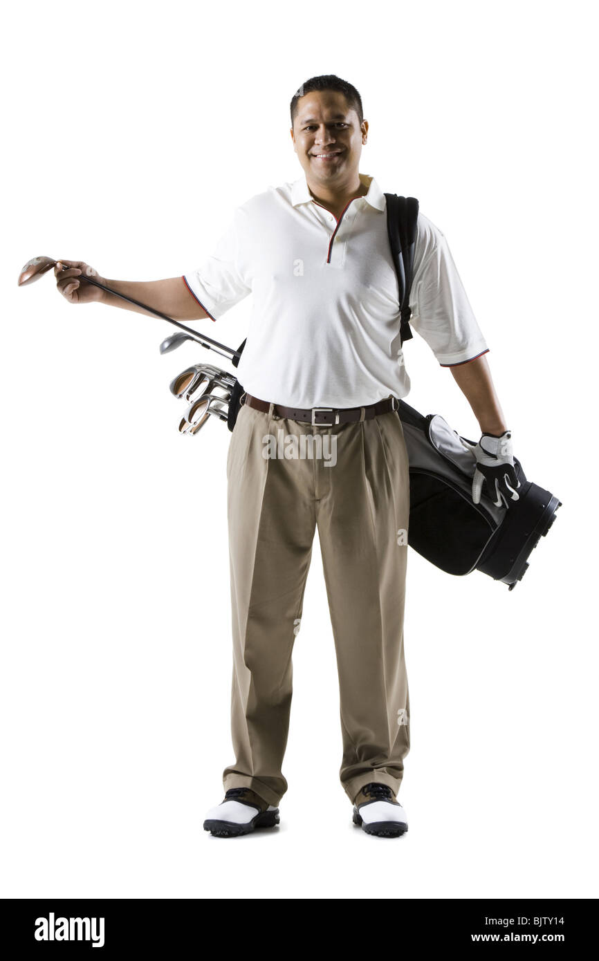 Giocatore di golf con il club Foto Stock