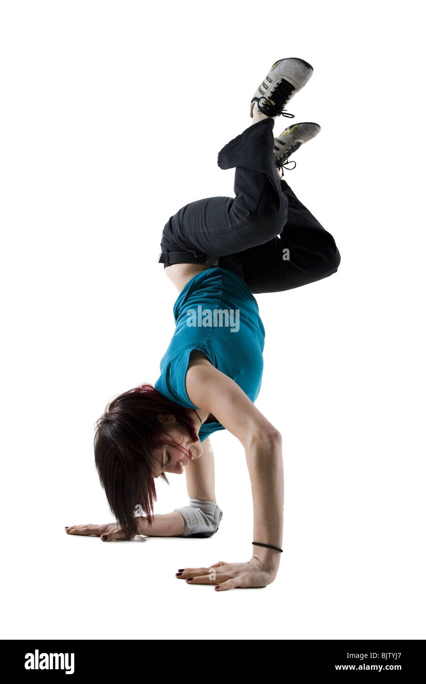 Adolescente breakdance Foto Stock