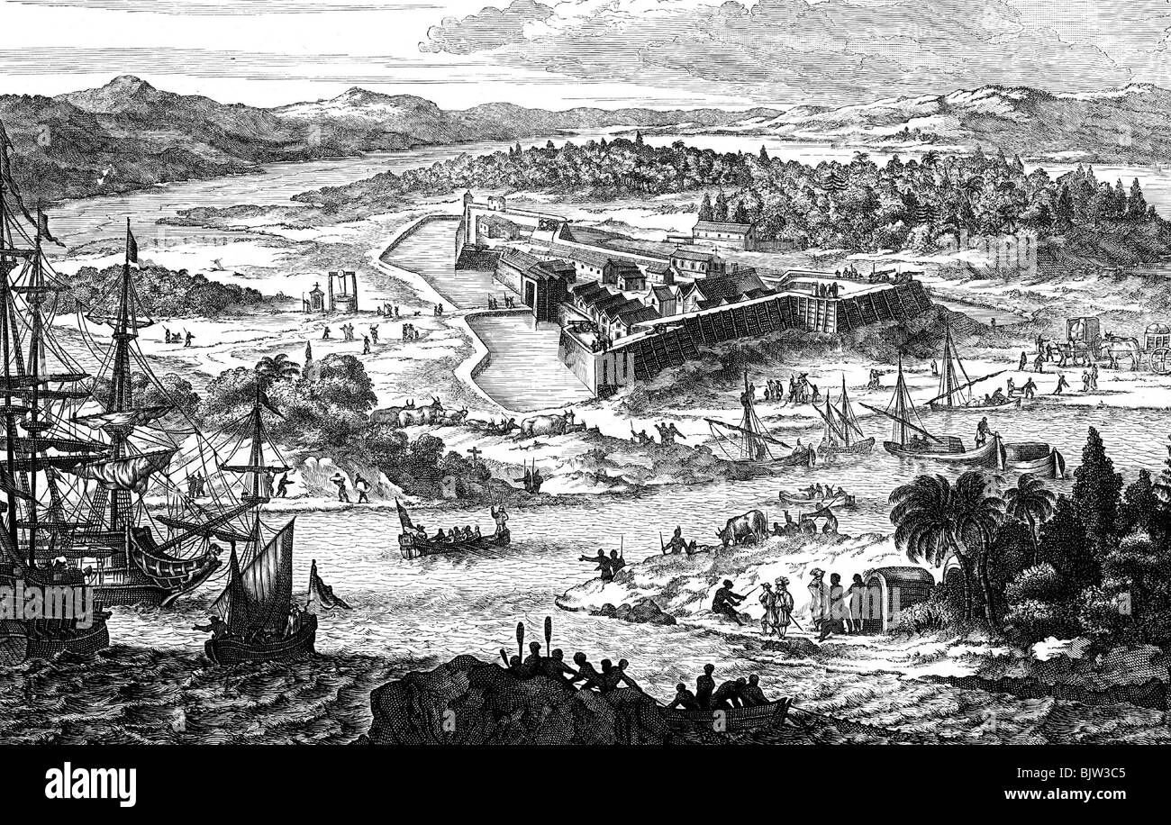 Geografia / viaggio, Stati Uniti d'America, Charleston, Carolina del Sud, First Settlement Arx Carolina, 1671, Foto Stock