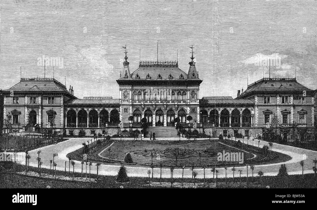 Bagno, spa / bagno terapeutico, Bad Elster, Sassonia, nuova kurhaus reale, incisione del legno, 1892, Foto Stock