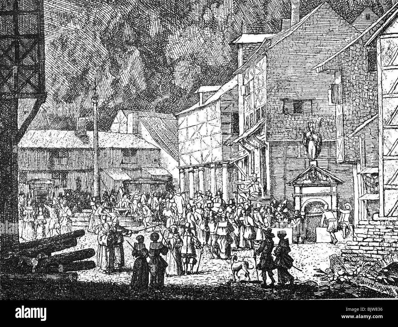 Bagni, spa / centro benessere, pazienti in una spa olandese, 17th secolo, incisione di Allart van Everdingen (1621 - 1675), cure, Paesi Bassi, Olanda, bene, resort, storico, storico, persone, Foto Stock