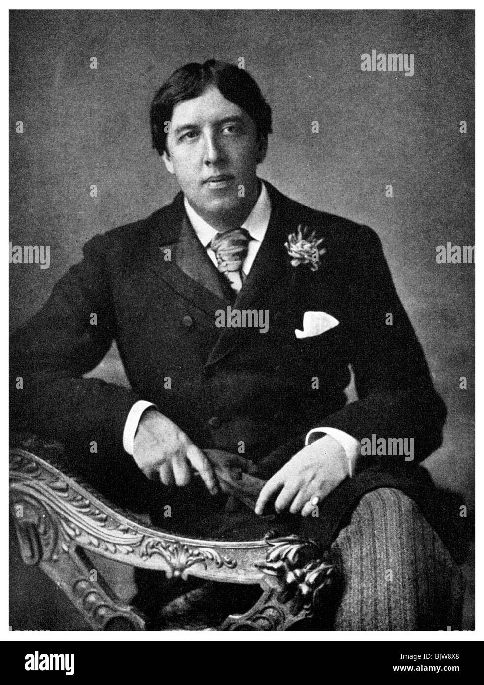 Oscar Wilde, irlandese-nato il drammaturgo e scherzi, c1891 (1956). Artista: sconosciuto Foto Stock