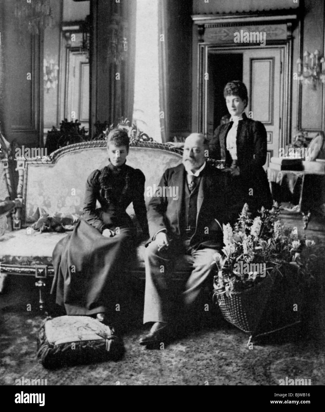 Il Dowager imperatrice di Russia, il re Edoardo VII e la Regina Alexandra, maggio 1900 (1964). Artista: sconosciuto Foto Stock