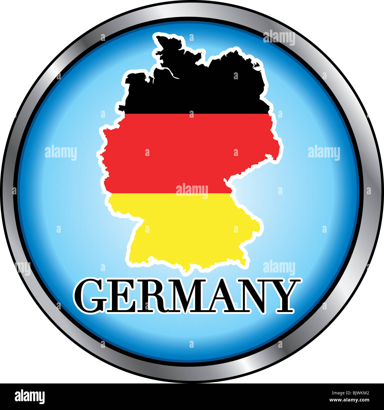 Illustrazione Vettoriale per la Germania, tasto rotondo. Usato Didot font. Foto Stock