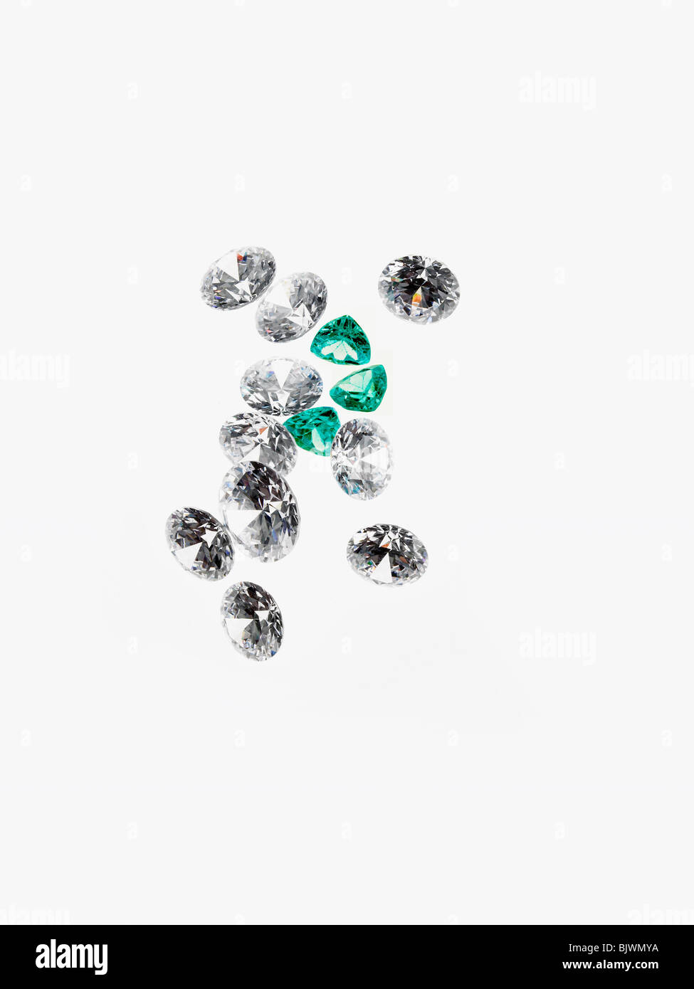 Diamanti e smeraldi Foto Stock