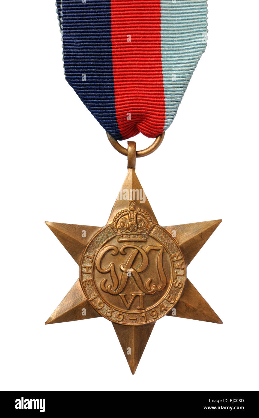 Seconda Guerra Mondiale medal - il 1939-1945 Star Foto Stock