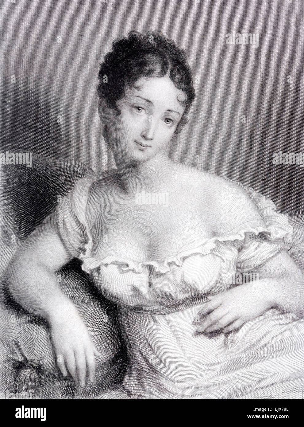 Madame Récamier. Incisione da donne famose dalla storia europea. E. Muller, Parigi 1840 Foto Stock