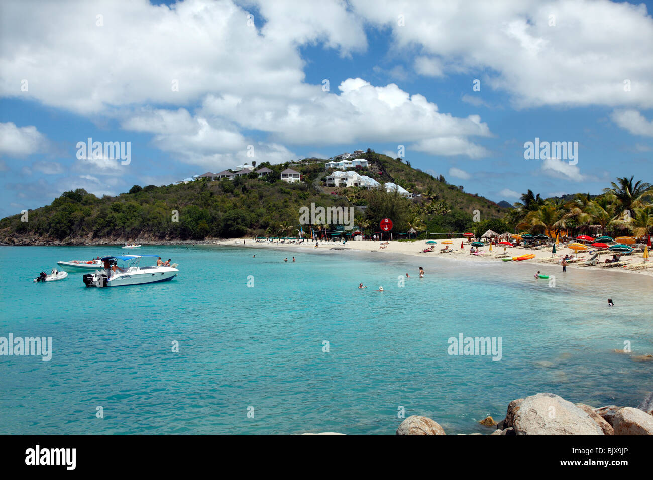 Frati Bay a San Martin. Caraibi francesi Foto Stock